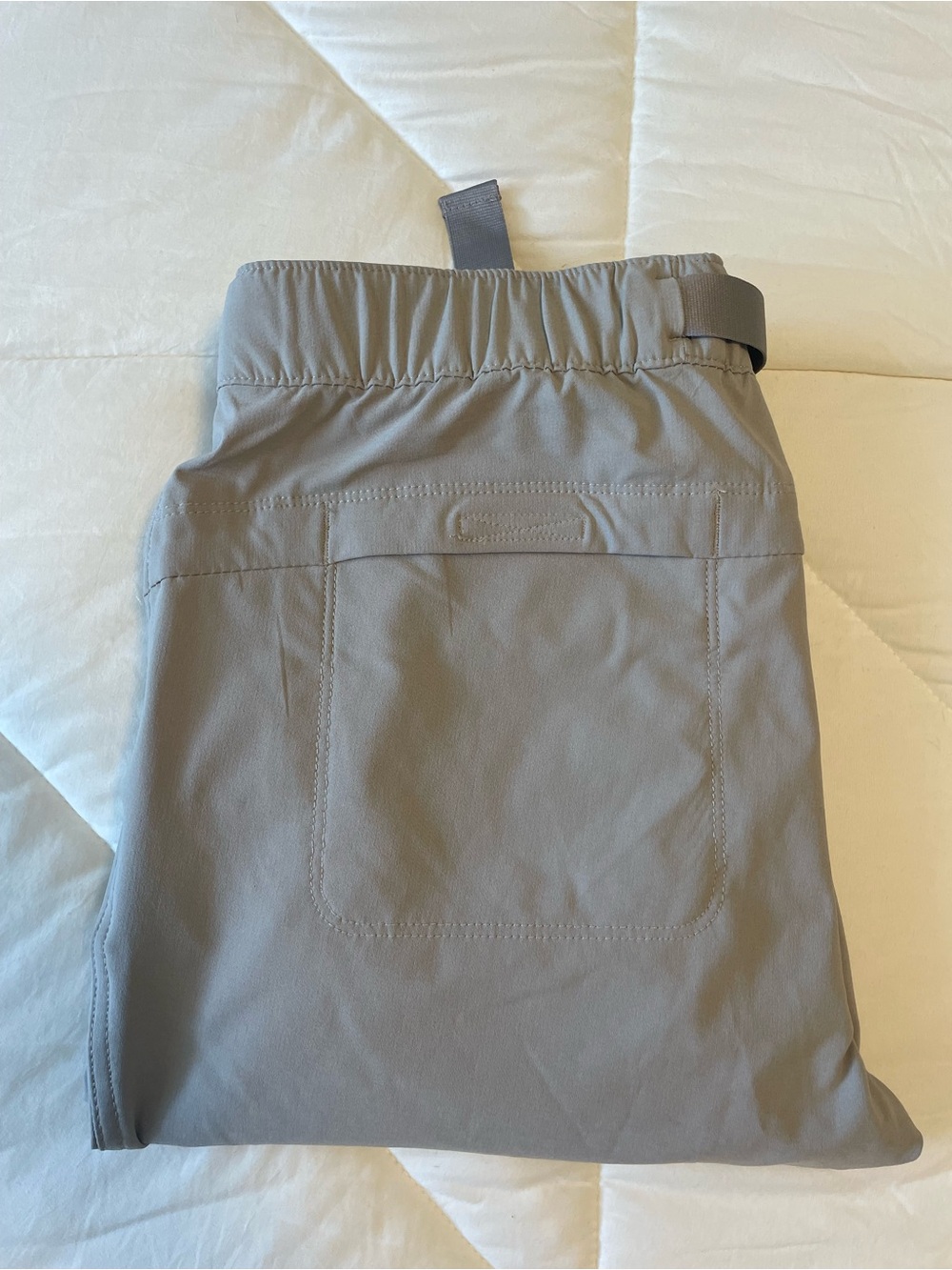 Eddie Bauer Men's Joggers in Light Gray with Integrated Belt